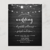 Elegant| Rustige Wood & White Lights String bruilo Flyer (Voorkant)