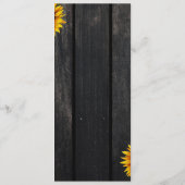 Elegant rustige zonnebloemen chic bruiloft menu (Achterkant)