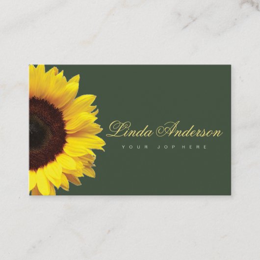 Elegant Rustige zonnebloemen Eucalyptus Business C Visitekaartje (Voorkant)