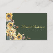 Elegant Rustige zonnebloemen Eucalyptus Visitekaartje (Voorkant)