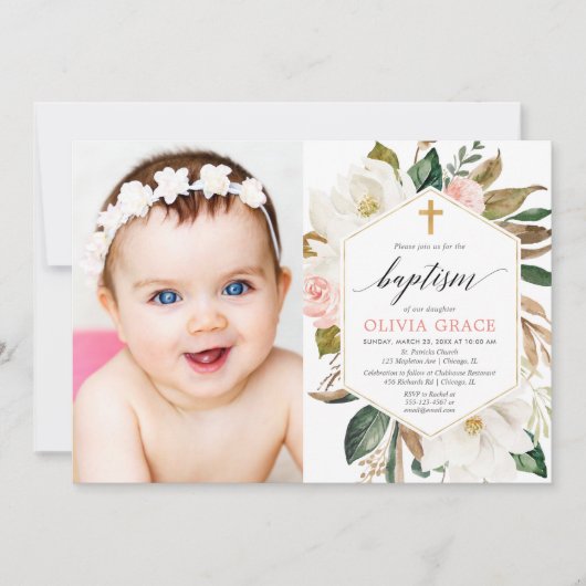 Elegant rustisch bladermeisje foto kaart (Voorkant)