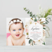 Elegant rustisch bladermeisje foto kaart (Staand voorkant)