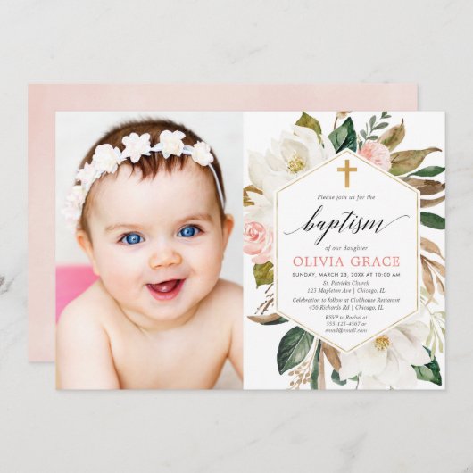 Elegant rustisch bladermeisje foto kaart (Voorkant / Achterkant)