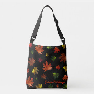 Elegant Rustisch Canadees Maple Leaf op Black Crossbody Tas