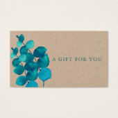 Elegant Rustisch Eucalyptus Leaves Cadeaucertifica Visitekaartje (Voorkant)