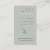 Elegant rustisch floraalgroen visitekaartje (Achterkant)