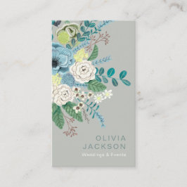 Elegant rustisch floraalgroen visitekaartje