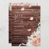 Elegant & Rustisch hout en pekelhout Opslaan datum Save The Date (Voorkant / Achterkant)