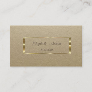 Elegant Rustisch, Kraft, Gouden Lijst Visitekaartje