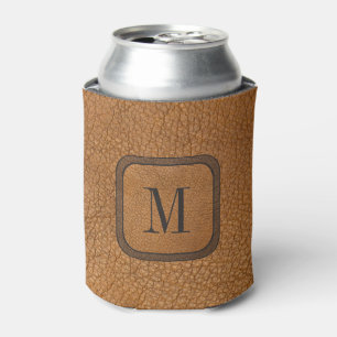 Elegant Rustisch Land Ledermonogram Blikjeskoeler
