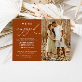 Elegant Rustisch Script Engagement Party Kaart