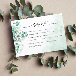 Elegant Rustische Botanische Eucalyptusbladeren RSVP Kaartje