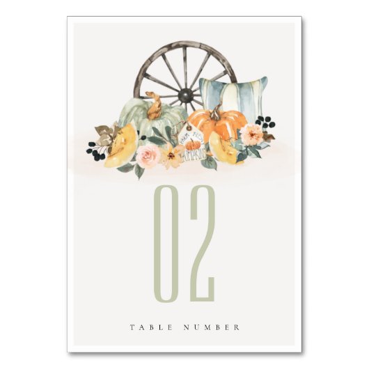 Elegant Rustische Herfst Pumpkin Leafy Floral Whee Kaart (Voorkant)