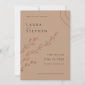 Elegant Rusty Botanical Wedding Save the Date Kaart (Voorkant)