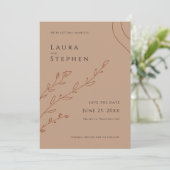 Elegant Rusty Botanical Wedding Save the Date Kaart (Staand voorkant)