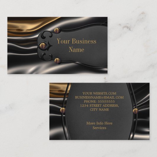 Elegant Rusty Gold black sille metal ziet er uit Visitekaartje (Voorkant / Achterkant)