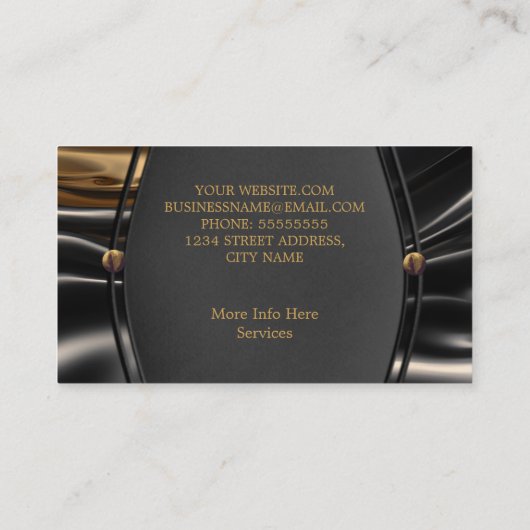 Elegant Rusty Gold black sille metal ziet er uit Visitekaartje (Achterkant)