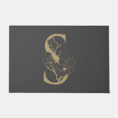 Elegant S Boho Floral Monogram Initiaal Goud Goud Deurmat (Voorkant)