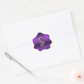 Elegant S Monogram Paarse Wax Seal Look Sticker (Envelop)