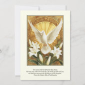Elegant Sacrament Bevestiging Duif Lilies Kaart (Achterkant)