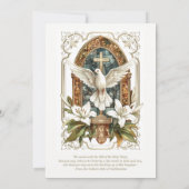 Elegant Sacrament Bevestiging Duif Witte Lelie Kaart (Achterkant)