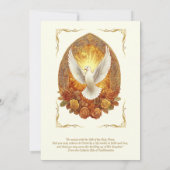 Elegant Sacrament van de Bevestiging Duif Rozen Kaart (Achterkant)