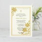 Elegant sacrament van de gouden lelies kaart (Staand voorkant)