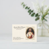 Elegant Sacred Heart Jesus Religieuze Visitekaartje (Staand voorkant)