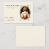 Elegant Sacred Heart Jesus Religieuze Visitekaartje (Voorkant / Achterkant)
