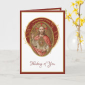 Elegant Sacred Heart Jesus vriendschap Kaart (Gele Bloem)