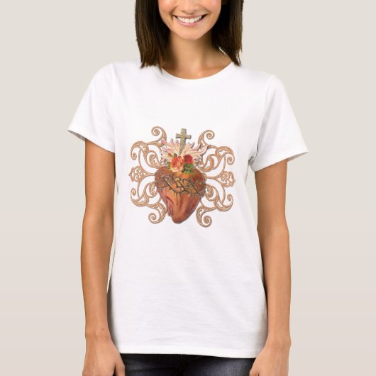 Elegant Sacred Heart T-shirt (Voorkant)