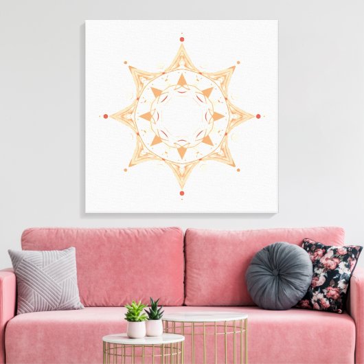 Elegant Sacred Mandala Art | Boho Spiritual Canvas Afdruk (Insitu (Woonkamer))