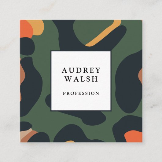 Elegant Safari Animal Skin Leopard spot Girly Vierkante Visitekaartje (Voorkant)