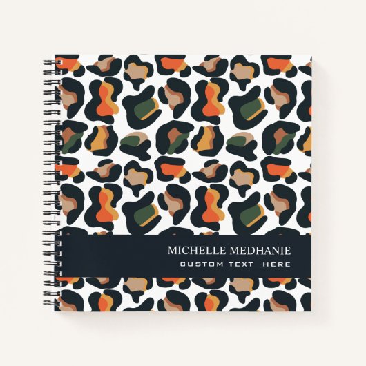 Elegant Safari Animal Skin Leopard spot MONOGRAM Notitieboek (Voorkant)