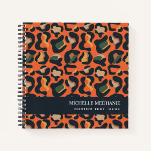 Elegant Safari Animal Skin Leopard spot MONOGRAM Notitieboek