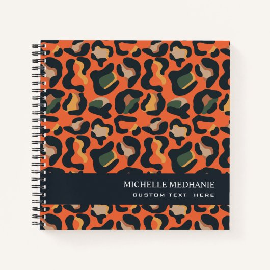 Elegant Safari Animal Skin Leopard spot MONOGRAM Notitieboek (Voorkant)