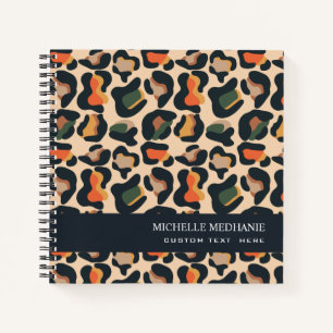 Elegant Safari Animal Skin Leopard spot MONOGRAM Notitieboek