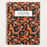 Elegant Safari Animal Skin Leopard spot Planner<br><div class="desc">Modern digitaal afbeelding van de luipaardehuid in een elegant warm aardpalet van zwart, oranje, geel, groen en beige. Zwarte strepe bedekking.met volledig aanpasbare tekst in witte klassieke doopvont. De wervelkolom is zwart met vetgedrukt wit lettertype. Koel, vrouwelijk en elegant, beschikbaar voor veel producten. Neem voor hulp of aangepaste aanvraag contact...</div>
