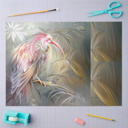 Elegant Safari Birds Floral Ephemera Decoupage  Tissuepapier (Craft)