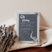 Elegant Safari Elephant Baby shower Kaart