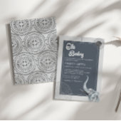 Elegant Safari Elephant Baby shower Kaart