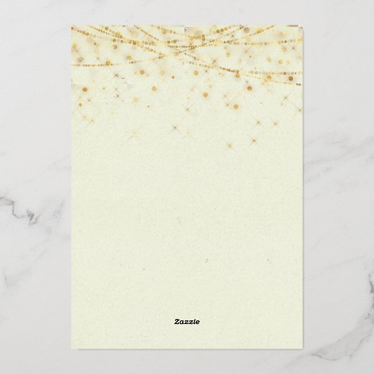 Elegant Safari Gold Ornament-kerstfeest Folie Uitnodiging (Achterkant)