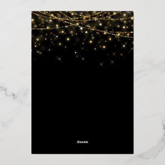 Elegant Safari Gold Ornament-kerstfeest Folie Uitnodiging (Achterkant)