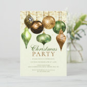 Elegant Safari Gold Ornament-kerstfeest Kaart (Staand voorkant)