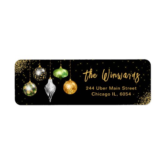 Elegant Safari Print Ornament Christmas Etiket (Voorkant)