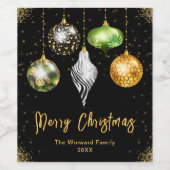 Elegant Safari Theme Ornament Christmas Wijn Etiket (Enkel label)