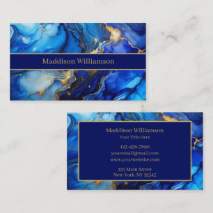 Elegant Saffier Blauw Goud Visitekaartje
