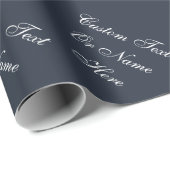 Elegant saffier blauw & wit: tot 5 woorden tekst cadeaupapier (Rol Hoek)