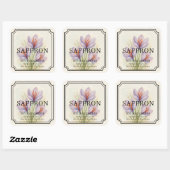 Elegant Saffron Soja Wax Candle Business Label (Vel)