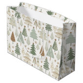 Elegant Saga groen kerstbomen patroon Groot Cadeauzakje (Achterkant Gekanteld)